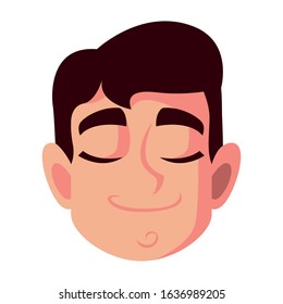 head of man smiling on white background. vector illustration design.