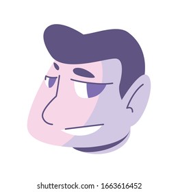 head of man smiling on white background vector illustration design