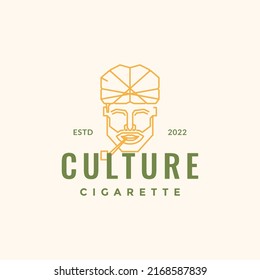 Head Man With Smoke And Turban Logo Design Vector Graphic Symbol Icon Illustration Creative Idea