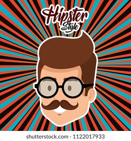 head man style hipster character