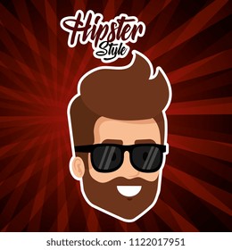 head man style hipster character