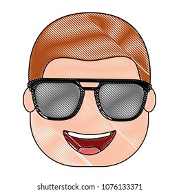 head man with sunglasses icon