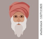 head man in a turban, vector illustration,flat style
