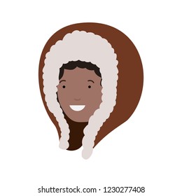 head of man with winter hat avatar character