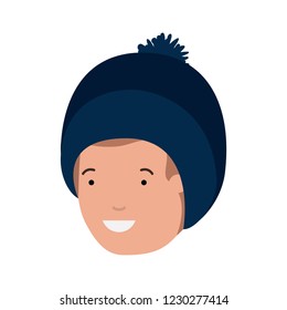 head of man with winter hat avatar character