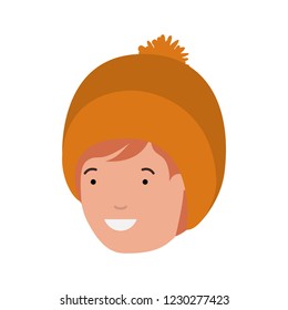 head of man with winter hat avatar character