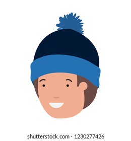 head of man with winter hat avatar character