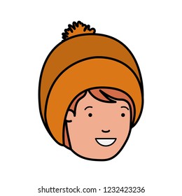 head of man with winter hat avatar character