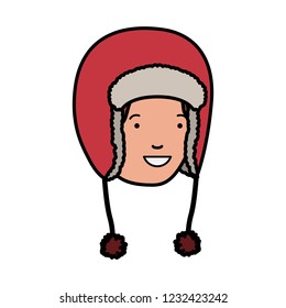 head of man with winter hat avatar character