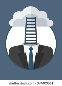 Head, manager aims to the top.The character of the CEO. Business People icons. Faces avatars. Flat style vector icons set