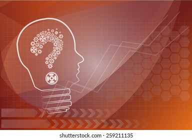  head of a manikin with a question mark inside it, concept of questions and doubts