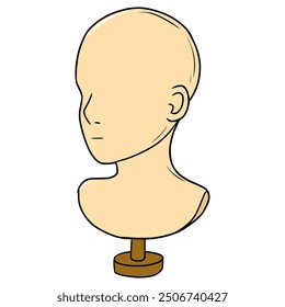 head mannequin illustration hand drawn isolated vector