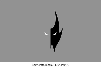 logotipo único de mascota de cabeza con 2 colores.