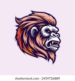 Cabeza mascota Ilustración vectorial Gorila