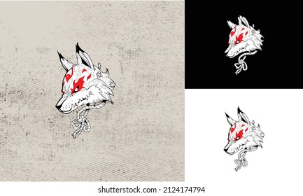 head mask of fox vector illustration design logo