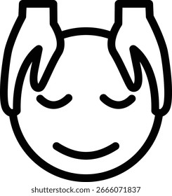 Kopfmassage editierbare Cartoon Stil Aufkleber Vektor