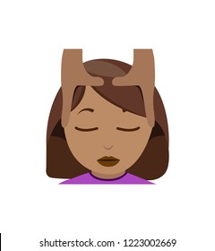 Head Massage Emoji Flat Design Vector