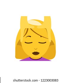 Head Massage Emoji Flat Design Vector