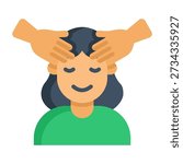 Head Massage Icon Flat Style Vector Illustration