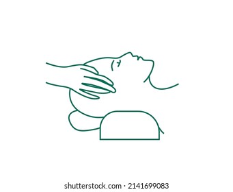 head massage icon vector illustration 