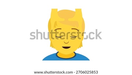 head massage man getting a massage relax spa face head emoji symbol sign icon vector illustration isolated flat	