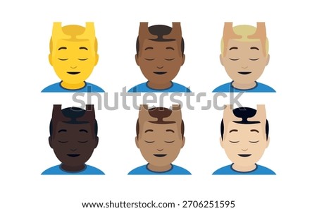 head massage man getting a massage relax spa face head emoji symbol sign icon vector illustration isolated flat	