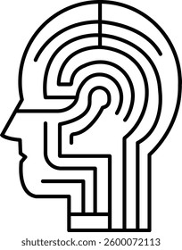 A head with a maze on it