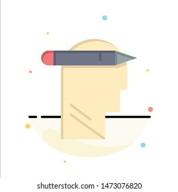 Head, Mind, Thinking, Write Business Logo Template. Flat Color
