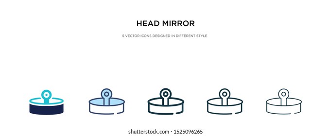head mirror icon in different style vector illustration. two colored and black head mirror vector icons designed in filled, outline, line and stroke style can be used for web, mobile, ui