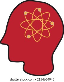 A head with molecule sign in it - Cocept about science idea - Innovation illustration - vector , icon 