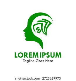 Ilustración de Plantilla de logotipo de diseño de cabeza y dinero