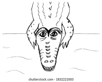 Head of monkey. Animal from jungle. Children style vector. Can used for printing