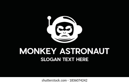Head Monkey Astronaut Illustration Vector Logo