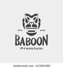 head monkey baboon vintage logo design vector graphic symbol icon illustration creative idea