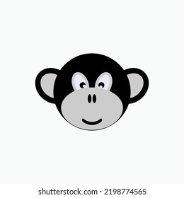 Head Monkey Icon. Primate, Wildlife Symbol - Vector.