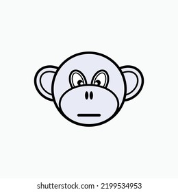 Head Monkey Icon. Primate, Wildlife Symbol - Vector.