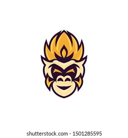 Head Monkey Mascot Logo Design