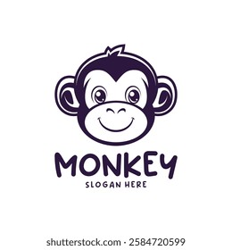 Head Monkey Mascot logo design concept vector. Creative Monkey Logo Design Template.