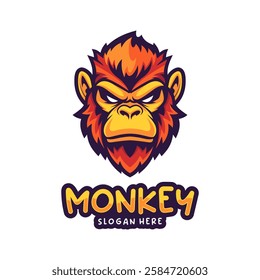 Head Monkey Mascot logo design concept vector. Creative Monkey Logo Design Template.