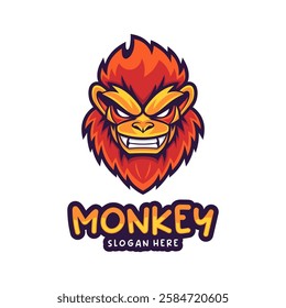 Head Monkey Mascot logo design concept vector. Creative Monkey Logo Design Template.