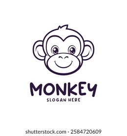 Head Monkey Mascot logo design concept vector. Creative Monkey Logo Design Template.