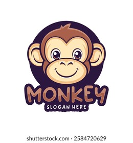 Head Monkey Mascot logo design concept vector. Creative Monkey Logo Design Template.