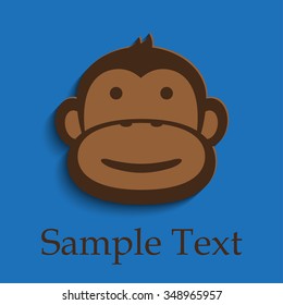 Head monkey on a blue background 