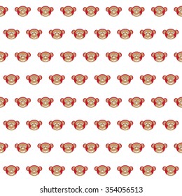 The head of a monkey on white background. The symbol of the new year 2016