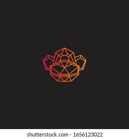 head monkey polygonal  logo design