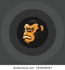 Head of monkey for sport symbol with variant color