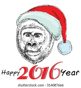 "head of a monkey, the symbol of the new 2016" for design