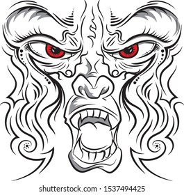 head monkey thai style animal vector