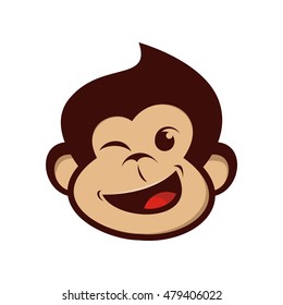 Head of a monkey vector