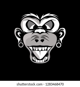 head monkey vector illustration
